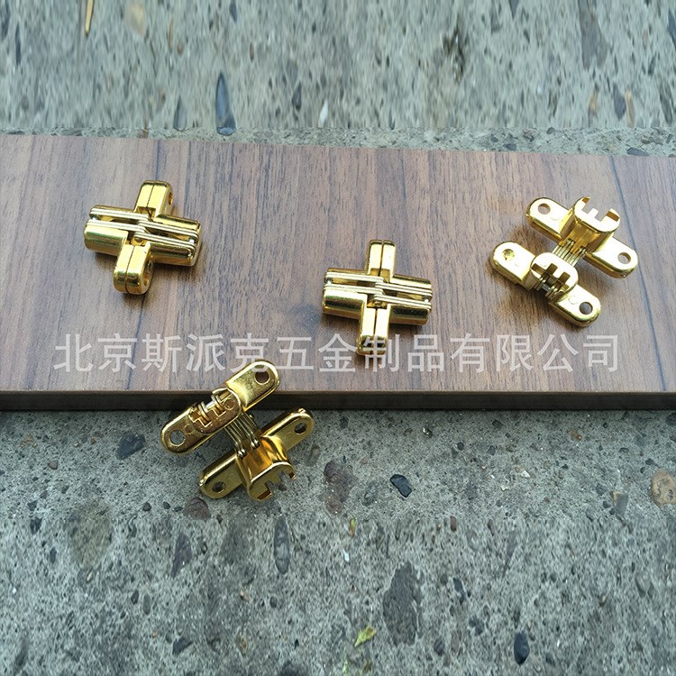 加厚折疊門十字合頁隱形鉸鏈 暗合頁櫥柜門鉸鏈 金色重型隱藏合頁