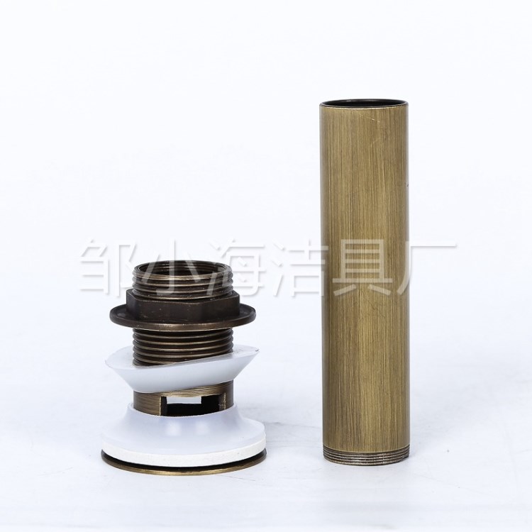 全銅彈跳面盆下水器 臺(tái)盆洗手臉盆玻璃盆翻板下水管配件大翻版