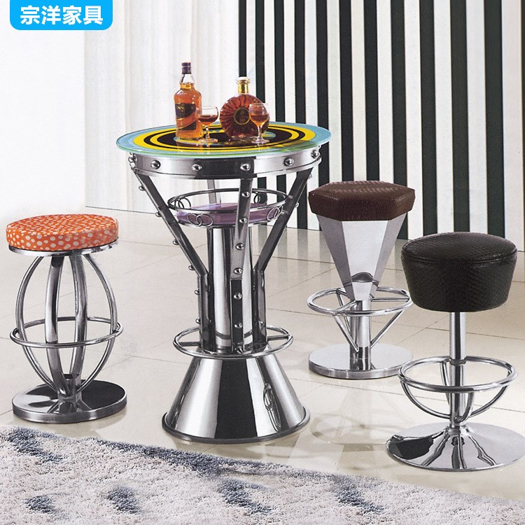 定制批發吧臺 不銹鋼玻璃桌面吧臺 休閑吧臺B-305# 廠家直銷