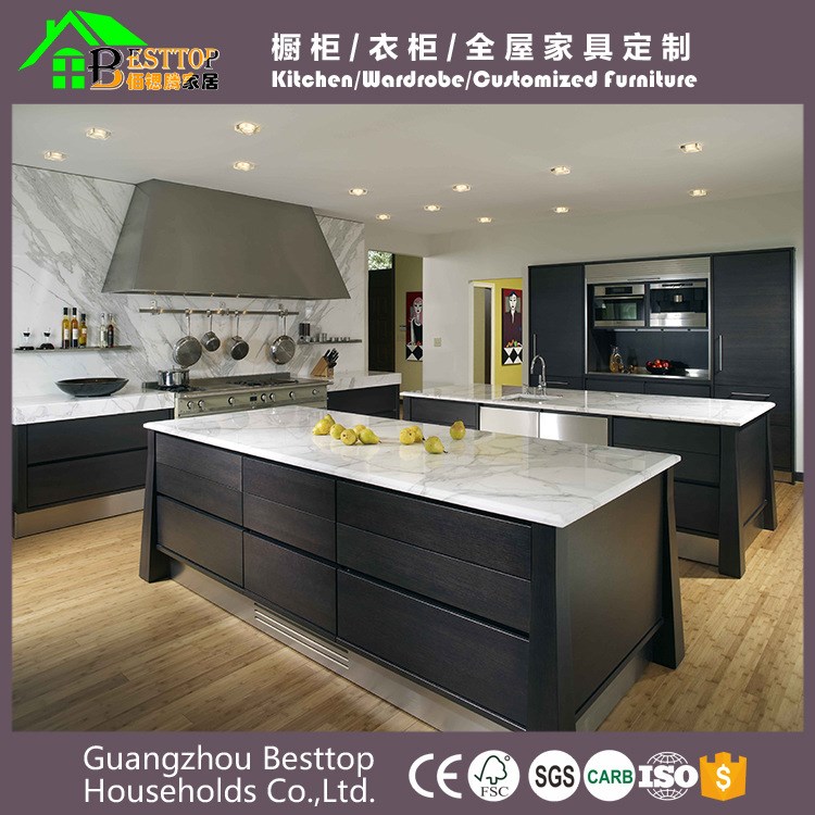 廠家定做整體廚房櫥柜  石英石整體雙飾面吸塑櫥柜門(mén) 防水大理石