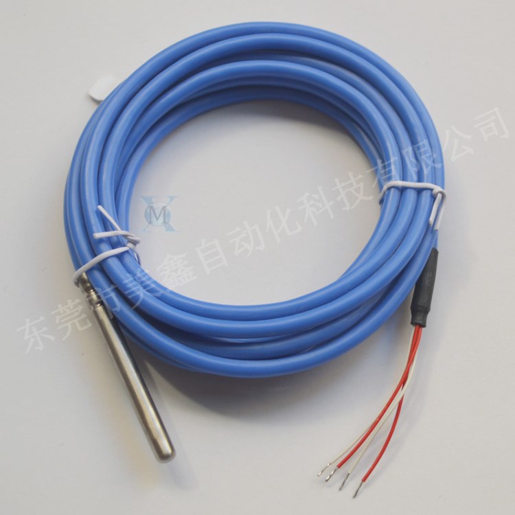 硅膠四芯PT100熱電阻 滾槽壓管