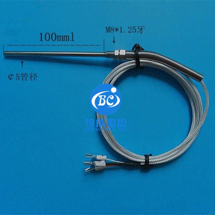 WZP-291仿Pt100三芯高溫屏蔽線(xiàn)固定螺紋溫度探頭傳感器熱電阻