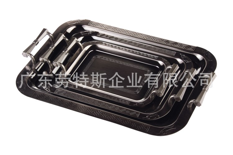 勞特斯中東歐式不銹鋼方盤 青古銅色水果托盤metal serving tray