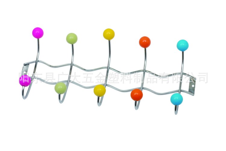 電鍍掛衣鉤，彩球門后勾，帶彩珠衣勾，塑料彩珠電鍍衣勾