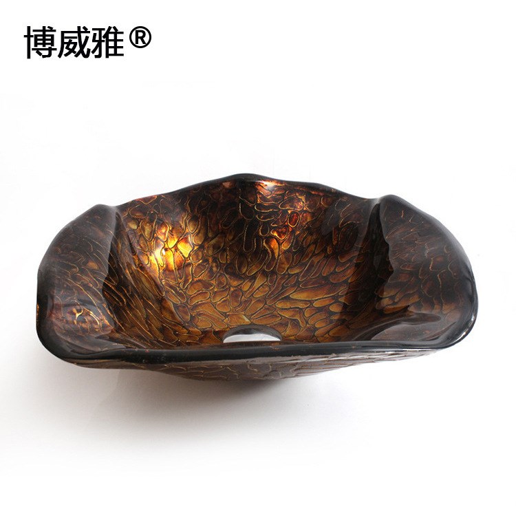 博威雅衛浴鋼化玻璃洗手盆 大尺寸衛生間創意藝術盆臺上盆臺盆