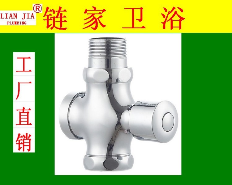 全銅沖洗閥 中體 手按式大便器沖洗閥 鏈家牌 按鍵式蹲便沖水閥