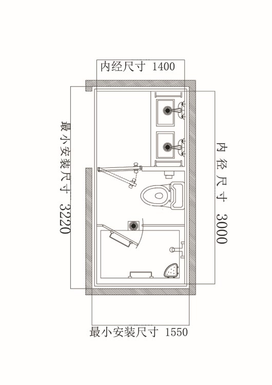 型號布置圖家庭整體衛浴集成衛生間簡易淋浴房山西太原陽泉榆次
