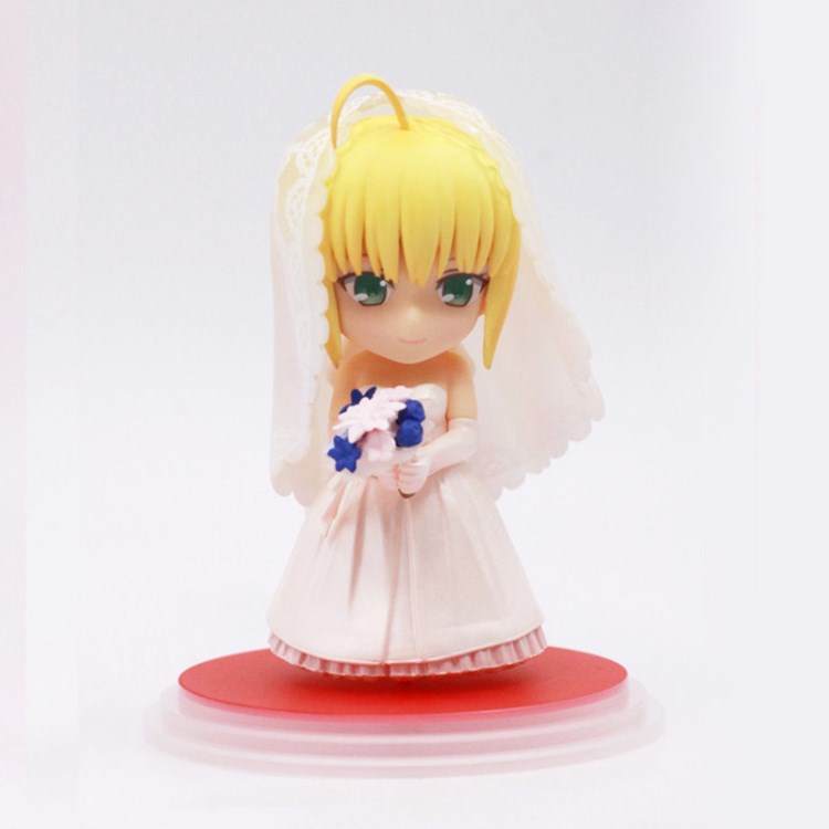 FateStayNight Saber 10周年婚纱礼服 塞巴 Q版粘土 手办模型盒装