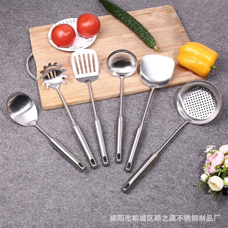 爆款空心柄不銹鋼鍋鏟勺漏六件套廚具套件廚房禮品廚房用具