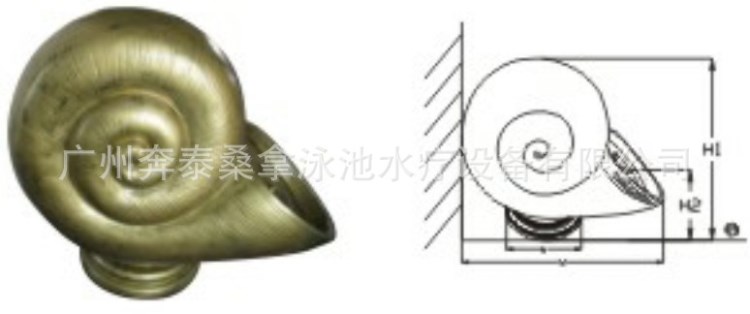 海螺沖擊浴 噴水卡通動物 動物水力沖擊浴 雕塑 水療池按摩