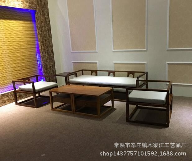 新中式温泉中心休闲卡座养生馆接待沙发 茶楼酒店售楼处洽谈沙发