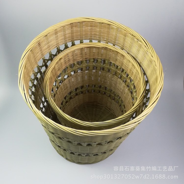 廠家批發(fā)竹編垃圾筒  手工編織 竹制品 竹筒 工藝品竹編桶 收納桶