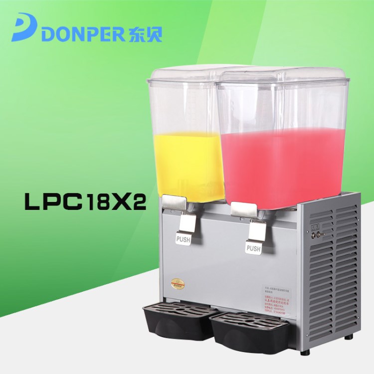 廠家供應LPC18X2雙缸單冷果汁機采用全新彩板水果蔬菜汁冷飲料機
