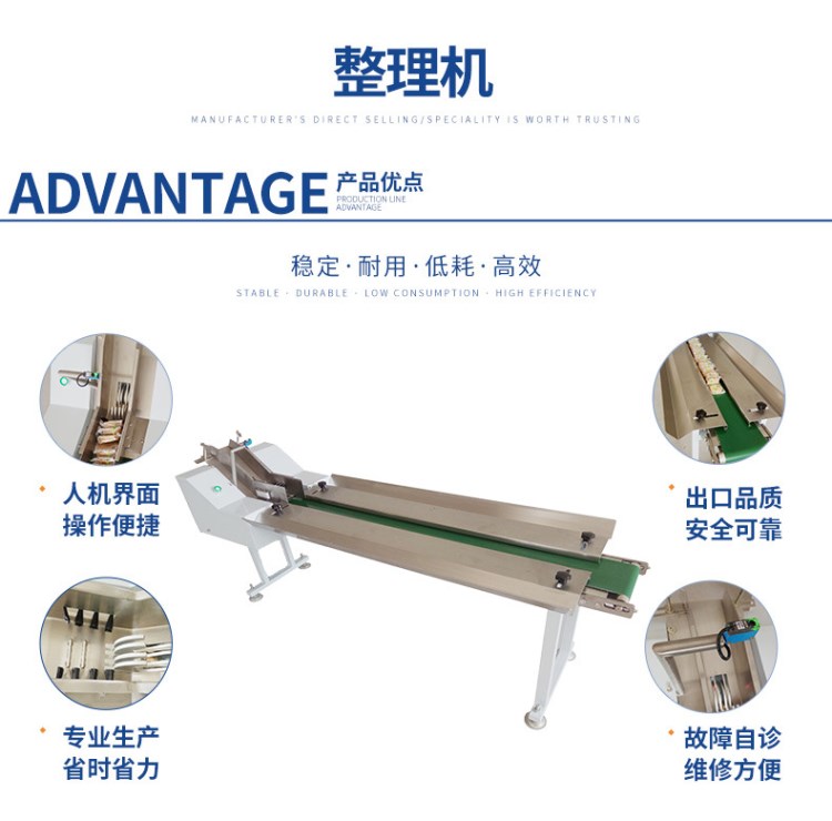 整理機(jī) 低噪音 PLC控制系統(tǒng) 包裝機(jī)配用理餅機(jī)