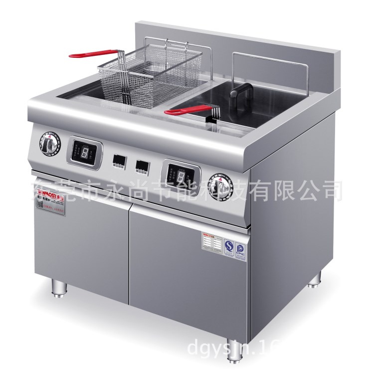 永尚牌電磁油炸爐防燒焦型雙缸炸爐帶溫控炸雞翅腿塊無明火設備