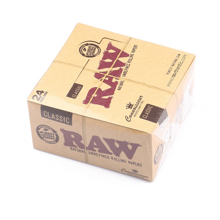 110mmRAW Classic卷烟纸 粽色24册慢燃半透明带卡纸rolling paper