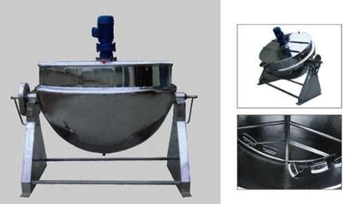 廠家直銷 不銹鋼 立式電機平架帶攪拌（可傾）燃氣夾層鍋燃氣設備