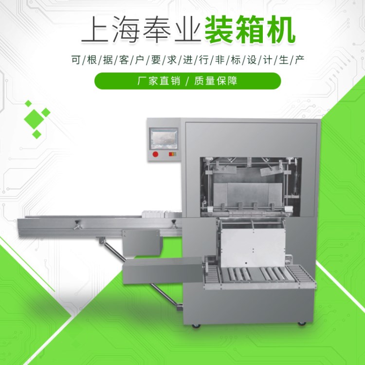 全自動(dòng)側(cè)推式裝箱機(jī)國(guó)外定制食品裝箱機(jī)開箱裝箱封箱奉業(yè)研發(fā)
