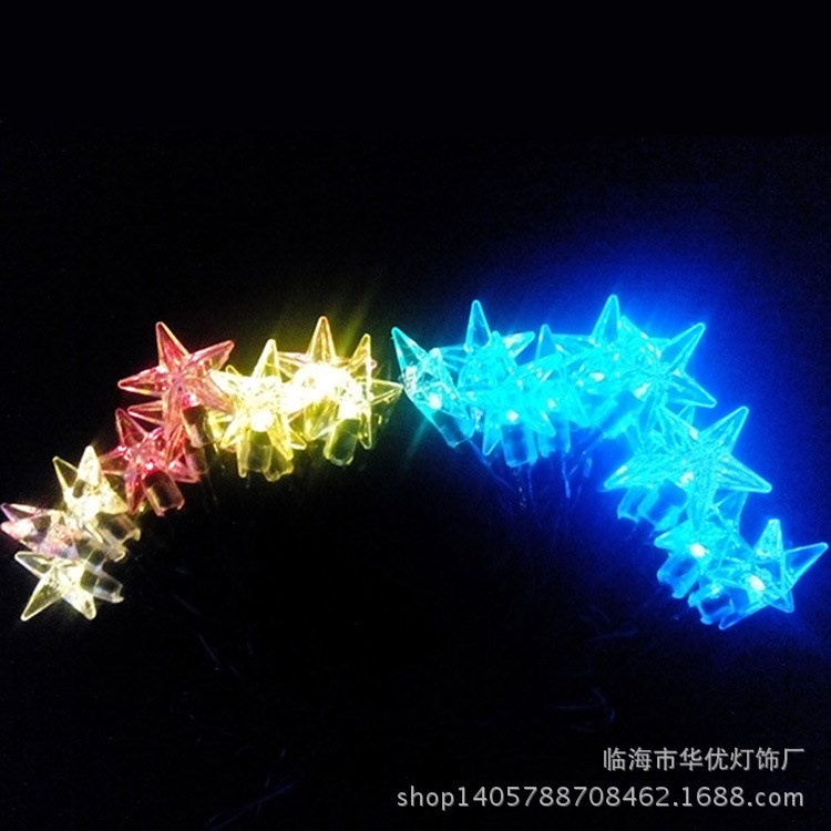 廠家直銷20L太陽能燈串 led串燈裝飾 塑料星星套件工藝 星星裝飾