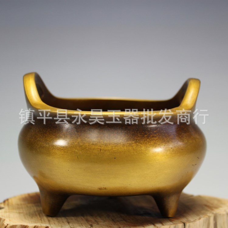 銅香爐 沖天耳爐 仿古大明宣德 佛具用品銅器工藝品擺件