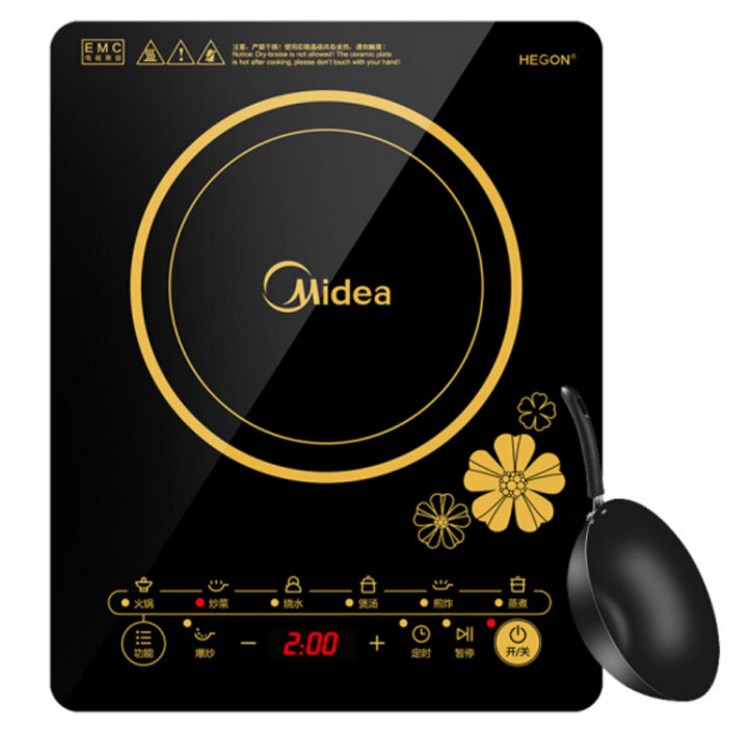 美的（Midea）電磁爐整板觸控黑晶面板八檔火力 C21-RT2140