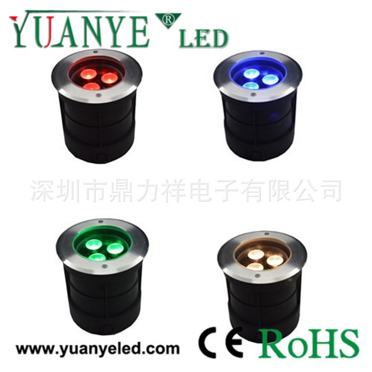 3*4RGBW偏光外調節角度LED水下投光燈 12W嵌入式輪廓地面防水壁燈