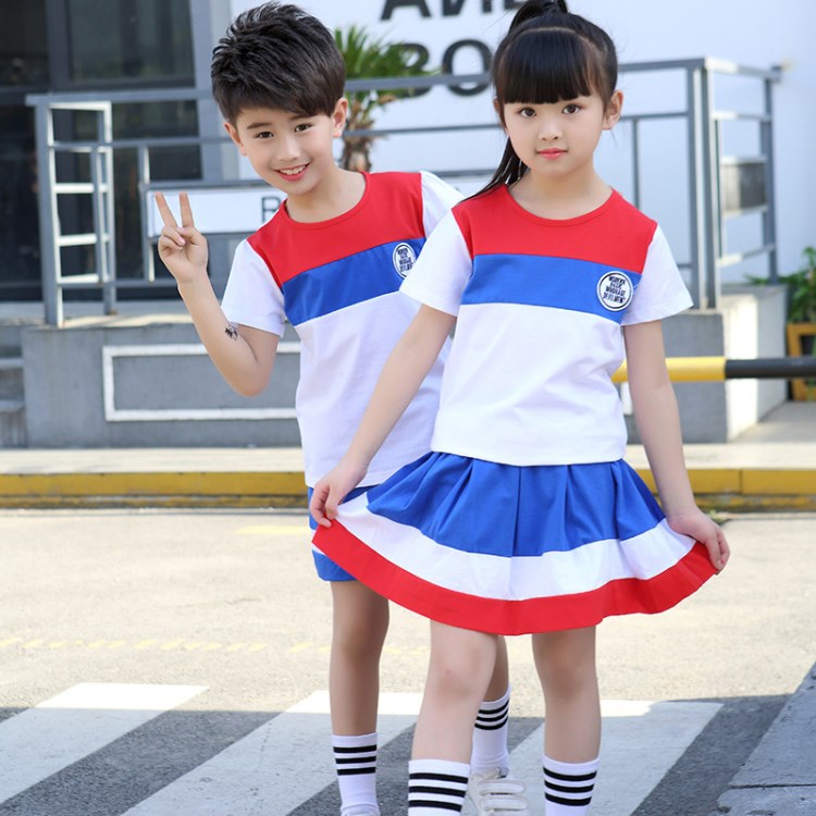 新款幼儿园园服夏装英伦深圳修身儿童校服套装小学生班服短袖夏天