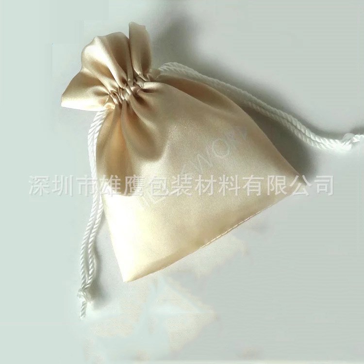 色丁袋生產廠家 定制材質柔軟色丁布袋 收口袋生產商