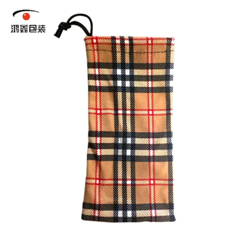 新款時(shí)尚近視鏡超細(xì)纖維眼鏡袋可定做絨布束口可印LOGO布袋子