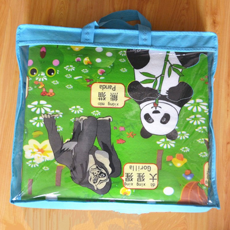 包裝袋廠家爬行墊外包裝環保無紡布爬行墊手提袋家紡包裝批發訂做