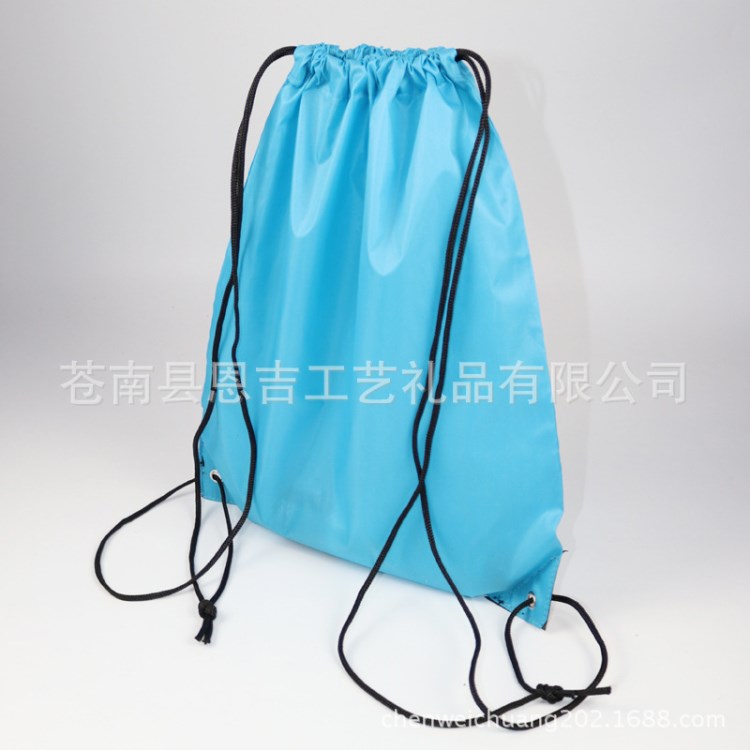 生產(chǎn)無紡布滌綸廣告束口袋尼龍210D190T抽繩拉繩雙肩背包袋