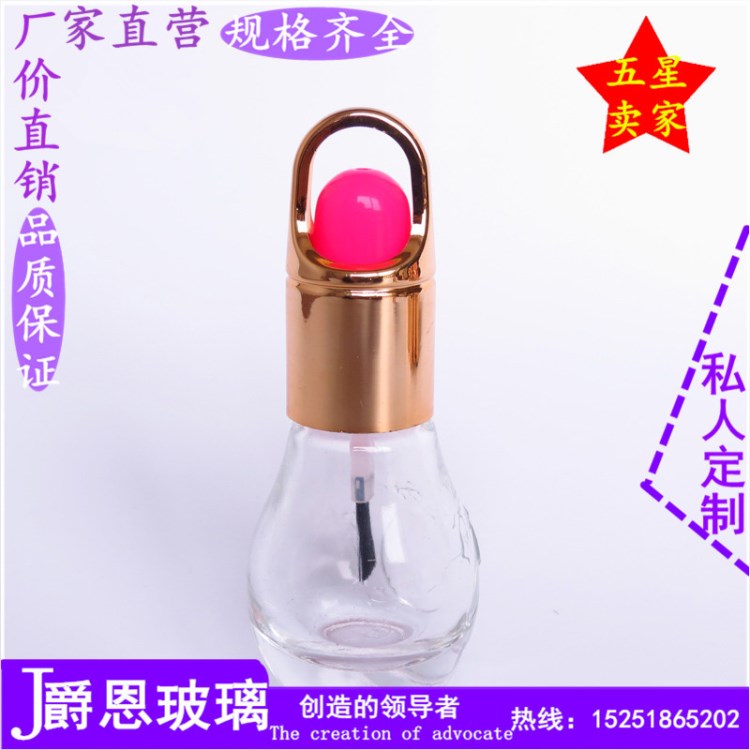 新款新工藝指10ML甲油瓶 透明玻璃甲油瓶 精白玻璃美甲瓶