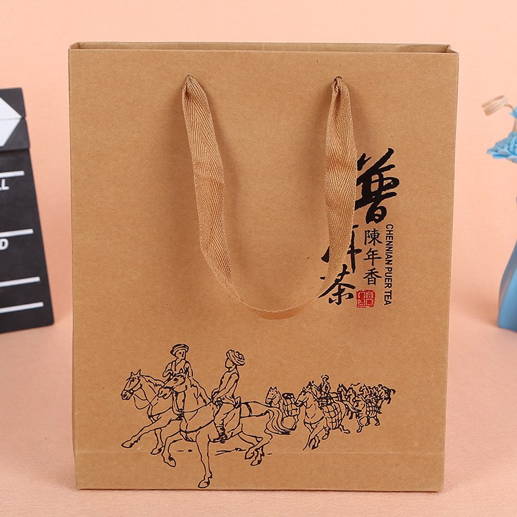 廠家批發食品茶葉手提包裝袋 牛皮紙禮品袋 手提紙袋 可加logo