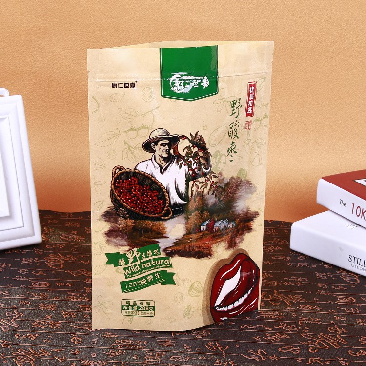 廠家食品包裝袋定做彩印牛皮紙自封自立袋塑料鋁箔茶葉袋定制