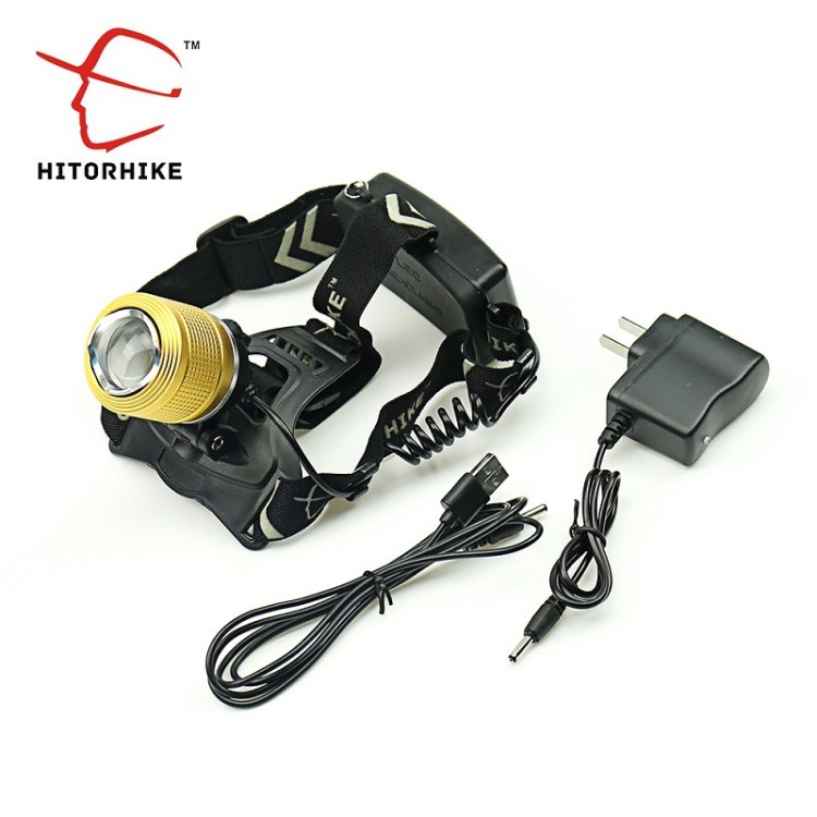 運(yùn)動(dòng)戶外山地野營頭燈8000Lm T6 飛機(jī)燈 LED3模式手電筒+歐/美