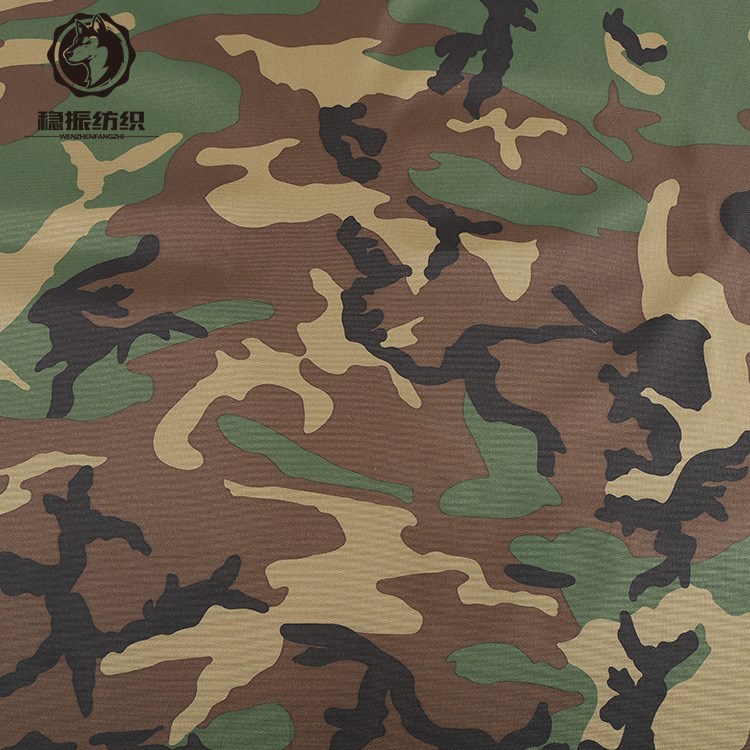 直销涤纶600d美式四色丛林迷彩牛津布涂层pu防水印花面料