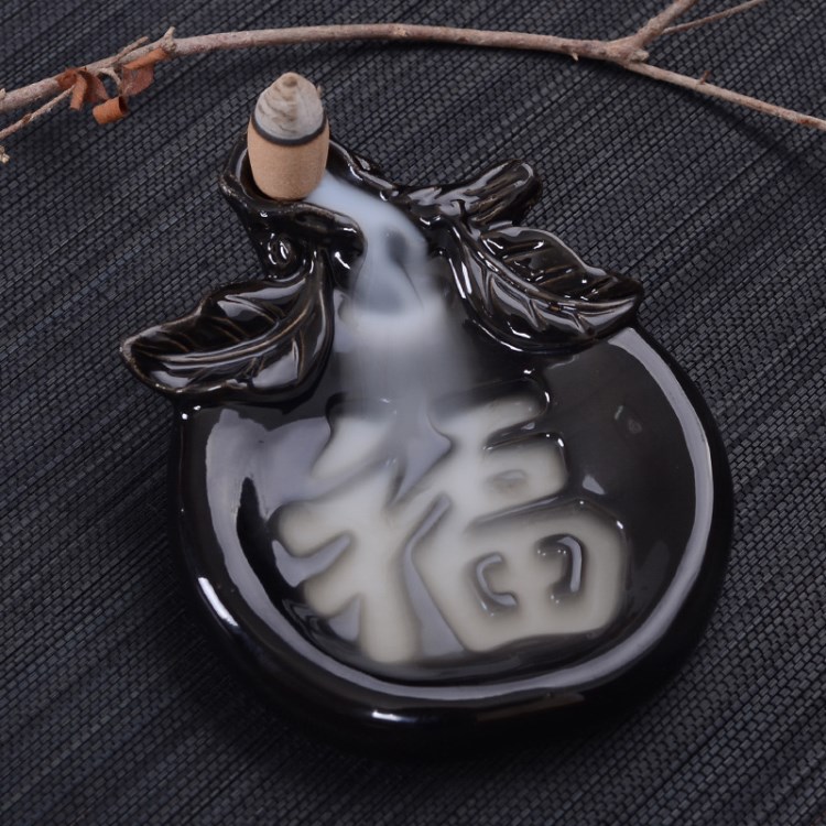 新品福祿壽倒流煙香爐陶瓷家居擺件葫蘆檀香爐佛教用品德化聚方豐