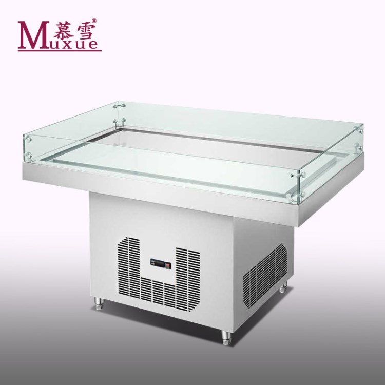 慕雪1.8米海鮮魚肉冰臺超市冷藏儲冰展示柜冰鮮臺冷凍敞開式冷柜