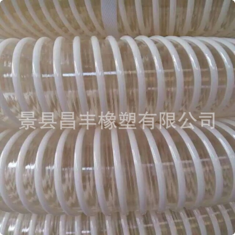 廠家供應耐高溫PU透明鋼絲輸送軟管 PU耐高溫透明鋼絲軟管 DN50