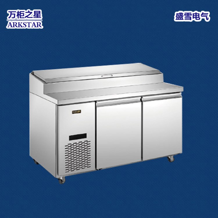 商用工程柜比薩冰柜保鮮工作臺(tái)冷藏不銹鋼批薩展示柜生產(chǎn)廠家沙拉