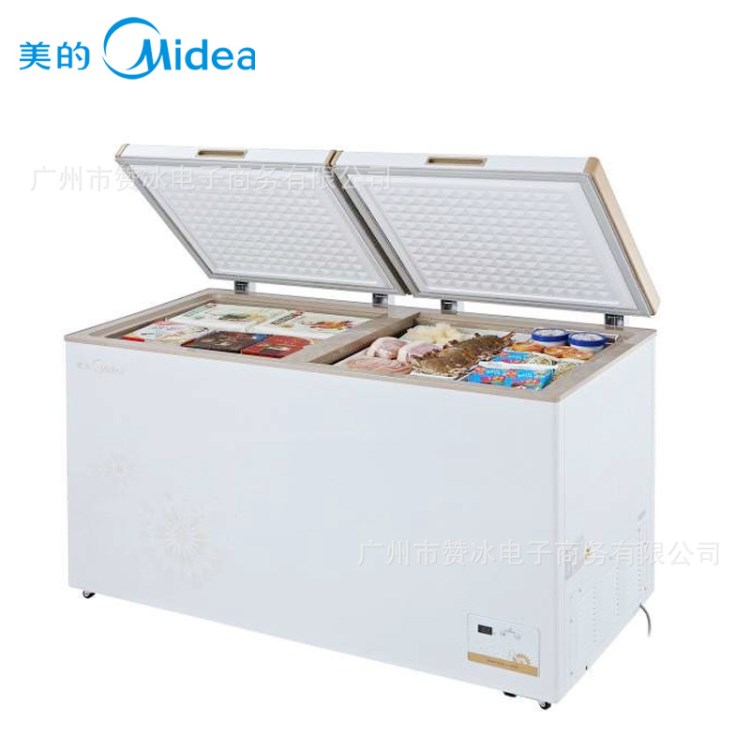 美的 Midea 臥式冷柜 BD/BC-415DKEM 商用大型雙門便利店超市冰柜