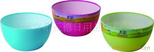 【供應】禮品塑料碗雙層PS色拉碗兒童碗600ML