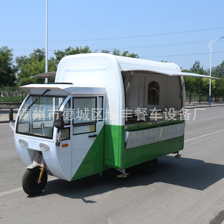 三輪電動(dòng)小吃車房車多功能燒烤油炸麻辣燙早餐快餐移動(dòng)售貨擺攤車