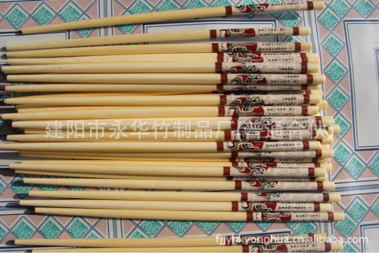 工廠直銷供應物美價廉花色多種印花竹筷子（本款為臉譜系列）