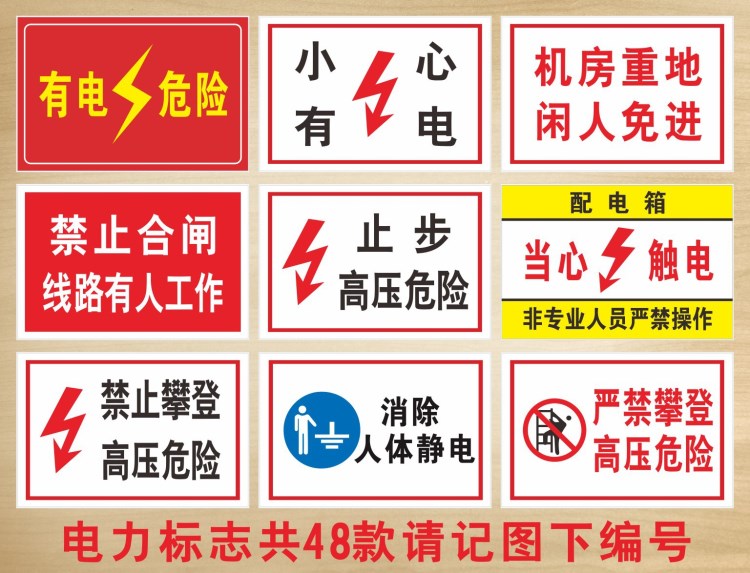 電力標(biāo)示當(dāng)心觸電警示貼紙警告標(biāo)識(shí)防高壓電機(jī)械有電危險(xiǎn)標(biāo)簽