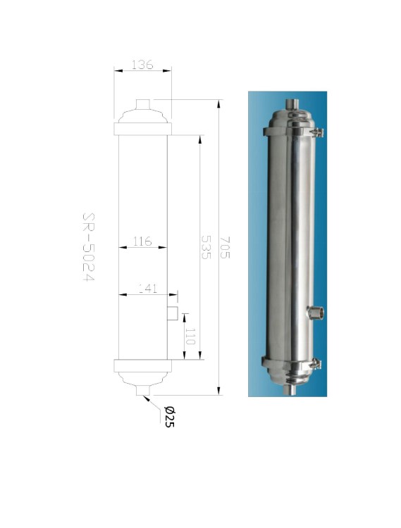 超濾膜 SUOAI索愛 SR-5024B超濾膜整機（七孔）提供OEM加工