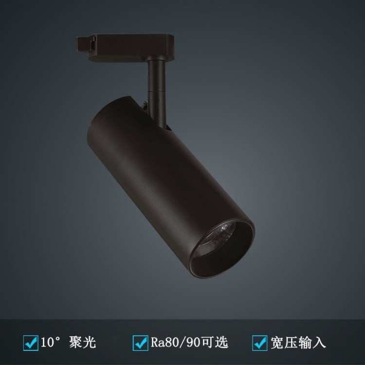 LED10度聚光射燈 COB服裝店博物館餐廳重點照明 軌道吸頂小角度燈