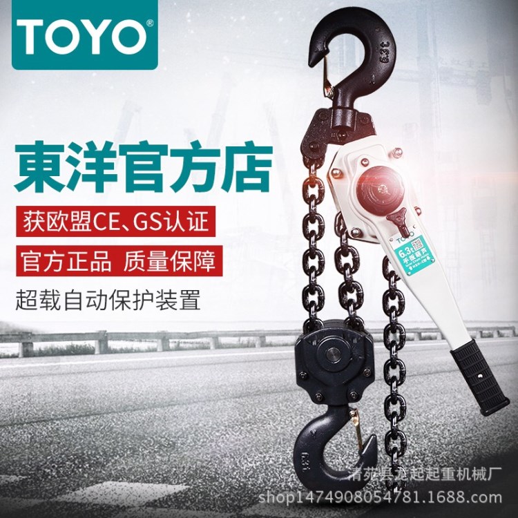 TOYO/東洋 手扳葫蘆起重環(huán)鏈葫蘆1.6T3.2T9噸3M5米手動(dòng)鏈條葫蘆