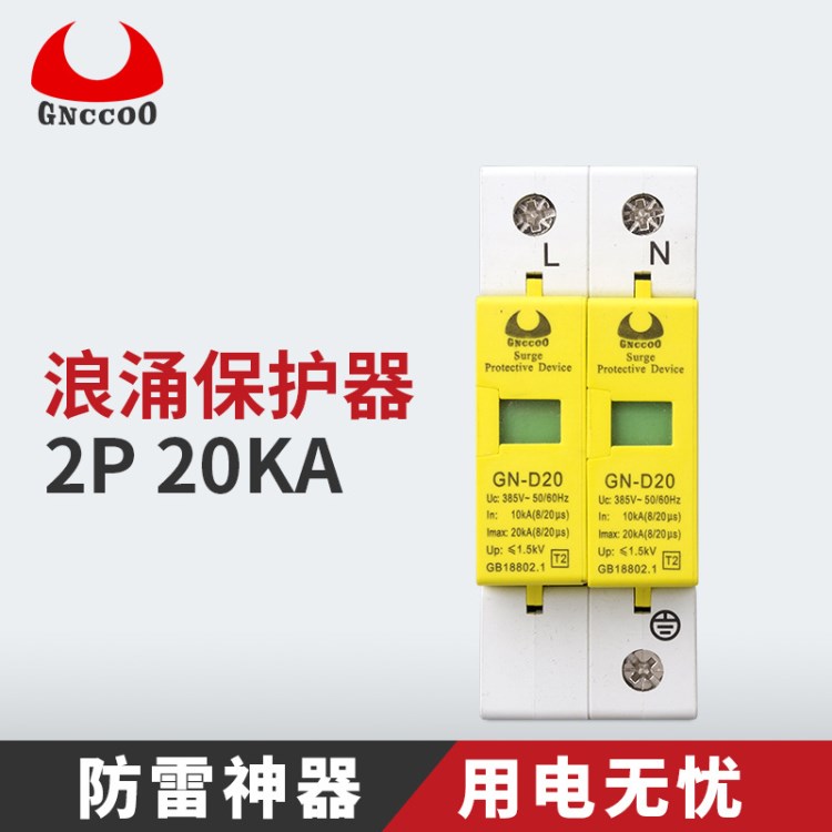 批發(fā)浪涌保護(hù)器 防雷2P20KA 家用避雷器 電涌 電源防雷器樂清廠家