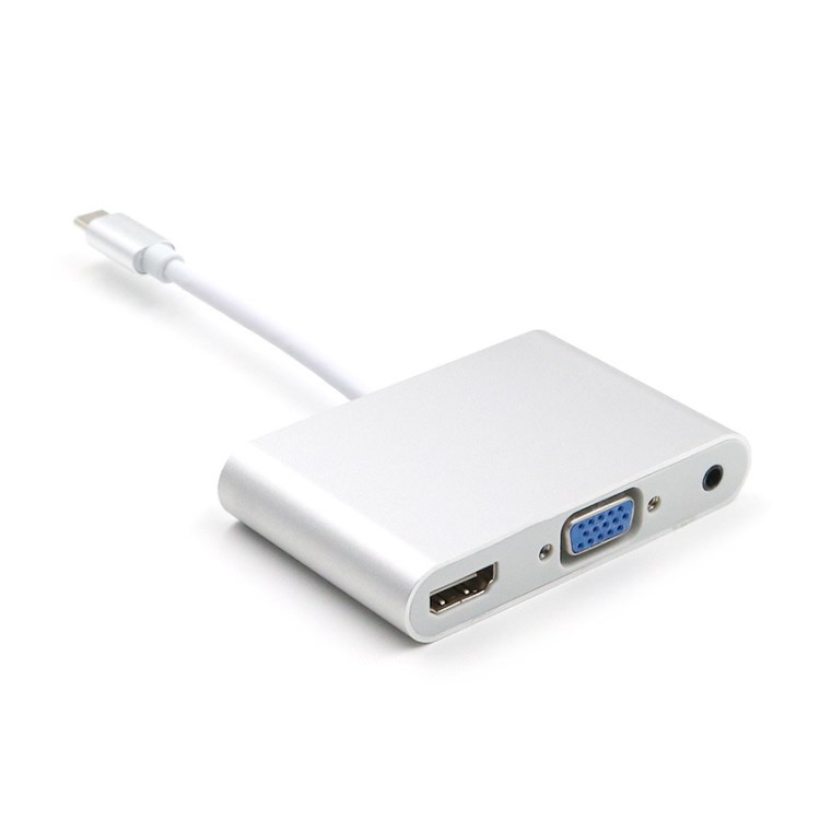 廠家適用Mac USB3.1type-c轉(zhuǎn)VGA/HDMI高清線聯(lián)想筆記本同屏帶音頻